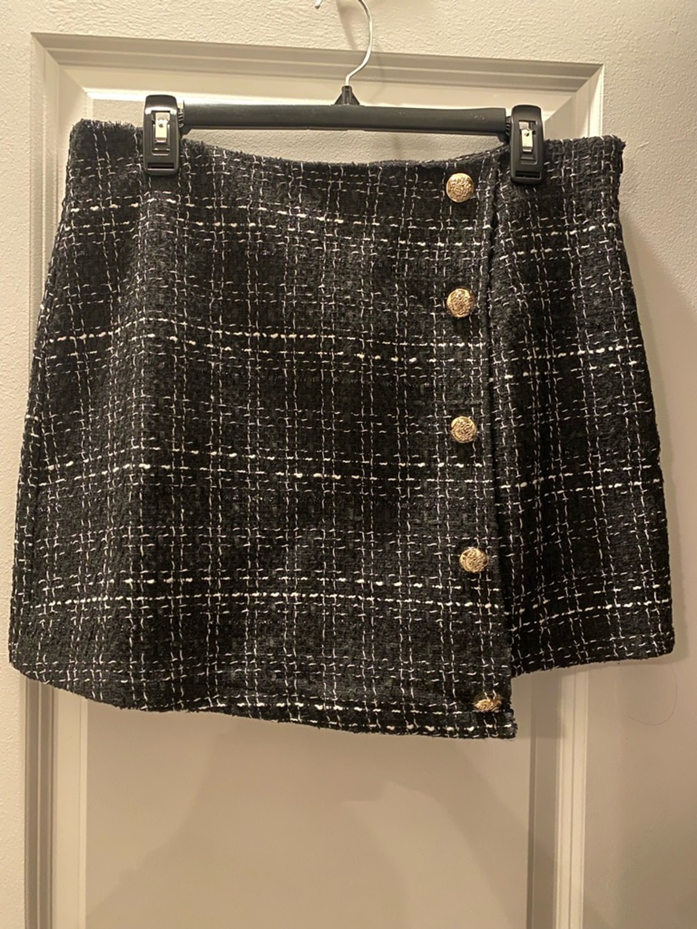Tweed pattern mini skirt